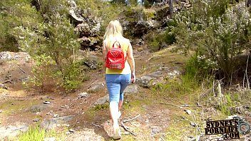 play Pussies with partner alone in nature have crazy sex